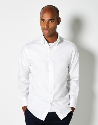 Kustom Kit Tailored Fit Premium Oxford Shirt, White, S bedrucken, Art.-Nr. 720110000