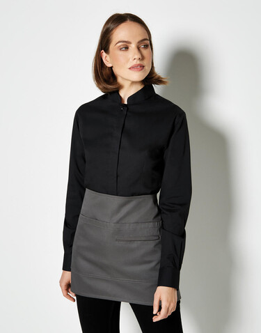 Kustom Kit Women`s Tailored Fit Mandarin Collar Shirt, Black, XS bedrucken, Art.-Nr. 759111011