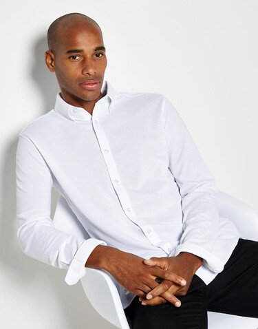 Kustom Kit Tailored Fit Superwash® 60º Pique Shirt, White, S bedrucken, Art.-Nr. 779110003