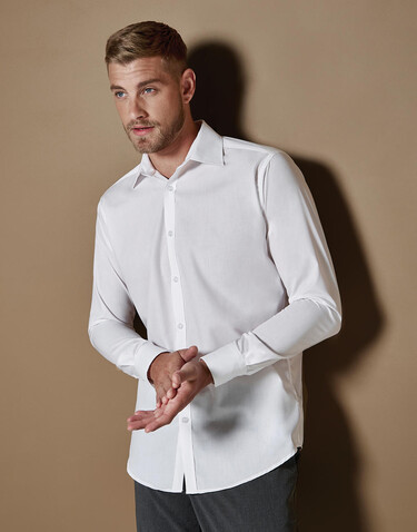 Kustom Kit Slim Fit Business Shirt LS, White, S bedrucken, Art.-Nr. 798110001