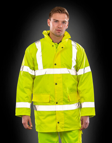 Result Core Hi-Vis Motorway Coat, Fluorescent Orange, S bedrucken, Art.-Nr. 818334053