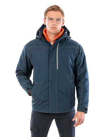 Result Denim Texture Rugged Jacket, Navy, XS bedrucken, Art.-Nr. 898332002