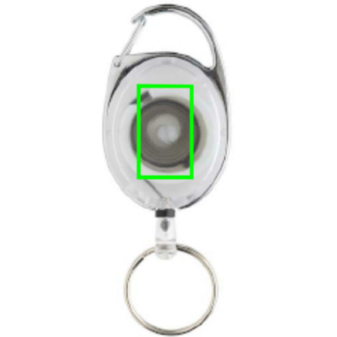 Roller-Clip-Schlüsselanhänger aus RCS recyceltem ABS weiß bedrucken, Art.-Nr. P191.6503