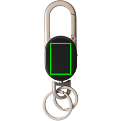 Schlüsselanhänger Keyfinder mit weltweiter Ortung und USB-C schwarz, grau bedrucken, Art.-Nr. P301.6301