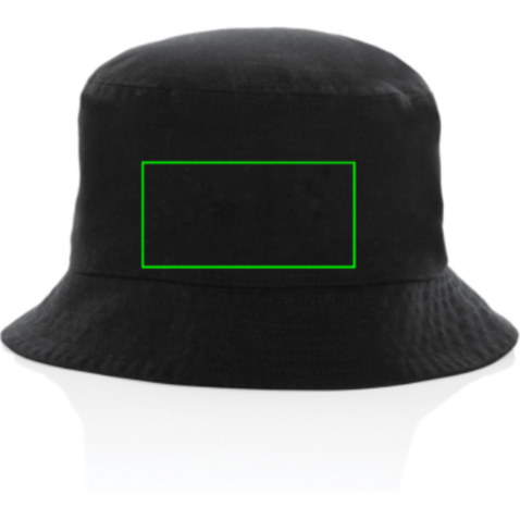 Impact AWARE™ 285g/m² ungefärbter rCanvas-OneSize-Fischerhut schwarz bedrucken, Art.-Nr. P453.081