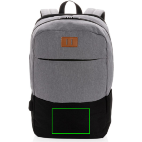 Moderner 15.6&quot; USB &amp; RFID Laptop-Rucksack, PVC-frei schwarz bedrucken, Art.-Nr. P760.051