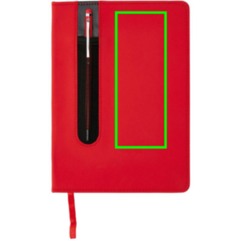 Basic Hardcover PU A5 Notizbuch mit Stylus-Stift rot bedrucken, Art.-Nr. P773.314