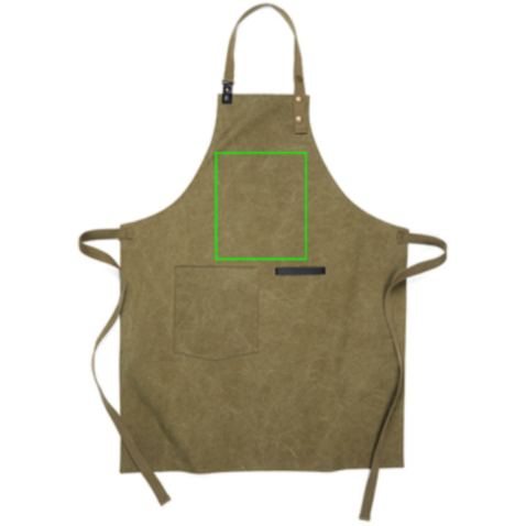 VINGA Tome Schürze aus GRS recyceltem Canvas grün bedrucken, Art.-Nr. 2162