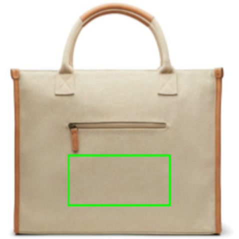 VINGA Bosler Büro-Tasche aus RCS recyceltem Canvas beige bedrucken, Art.-Nr. V762009