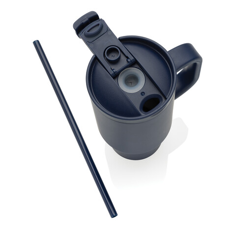Cruiser kompakter, auslaufsicherer RCS rec. Becher 480ml navy blau bedrucken, Art.-Nr. P437.1525