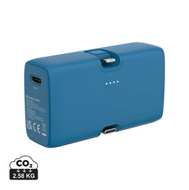 Urban Vitamin Los Angeles 20W Powerbank aus RCS rec. Plastik blau bedrucken, Art.-Nr. P322.8505