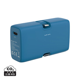 Urban Vitamin Los Angeles 20W Powerbank aus RCS rec. Plastik blau bedrucken, Art.-Nr. P322.8505