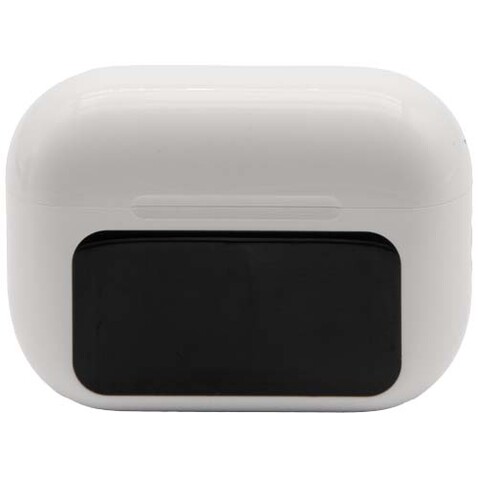 SCX.design E26 ANC-Ohrhörer mit interaktivem Touchscreen-Ladegehäuse, weiss bedrucken, Art.-Nr. 1PX19701