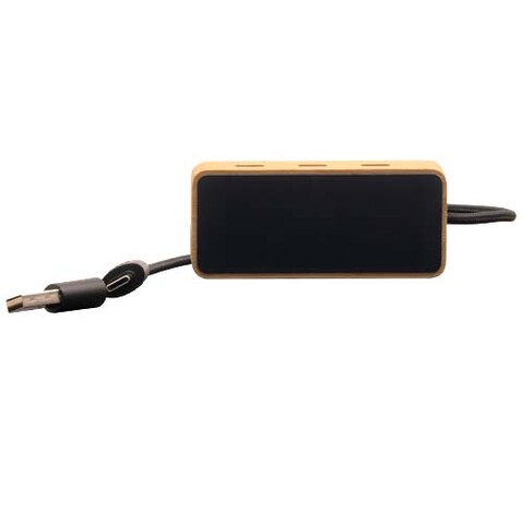 SCX.design H21 8-in-1 USB-Hub mit doppeltem Eingang und 6 Anschlüssen, holz bedrucken, Art.-Nr. 1PX19971