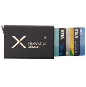 SCX.design O35 Magnetischer RFID-Kartenhalter, schwarz bedrucken, Art.-Nr. 1PX20190