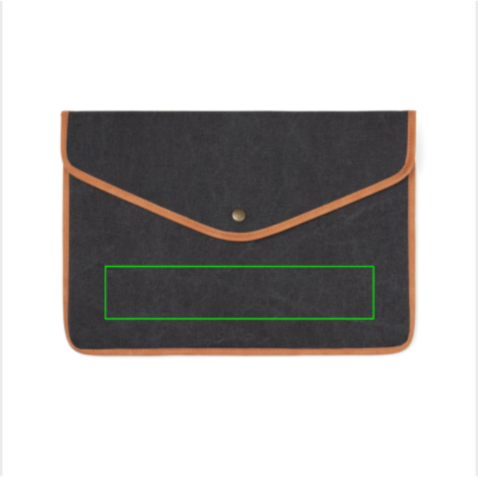 VINGA Bosler 14&quot; Laptop-Tasche aus GRS recyceltem Canvas schwarz bedrucken, Art.-Nr. V7880301