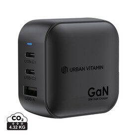 Urban Vitamin Santa Cruz 70W GAN-Ladegerät aus RCS rec. PC schwarz bedrucken, Art.-Nr. P301.9801 Urban Vitamin Santa Cruz 70W GAN-Ladegerät aus RCS rec. PC schwarz bedrucken, Art.-Nr. P301.9801