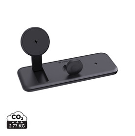 Urban Vitamin Torrance 3-in-1 15W-RCS-Magnetladegerät schwarz bedrucken, Art.-Nr. P309.5001