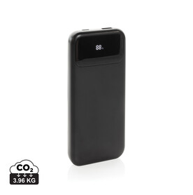 Turbopack 10000mAh Powerbank mit integr. Kabeln aus RCS rABS schwarz bedrucken, Art.-Nr. P322.5801