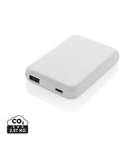 Stellar 5.000mAh 5W magnetische Powerbank aus RCS rec. ABS weiß bedrucken, Art.-Nr. P322.5903
