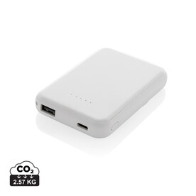 Stellar 5.000mAh 5W magnetische Powerbank aus RCS rec. ABS weiß bedrucken, Art.-Nr. P322.5903