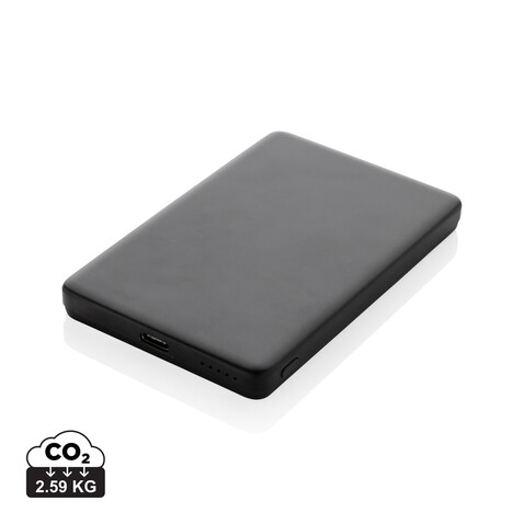 Orion 5.000mAh 5W magnetische Powerbank aus RCS rec. Alu schwarz bedrucken, Art.-Nr. P322.6001