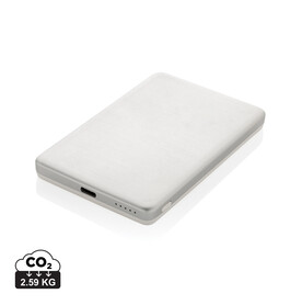 Orion 5.000mAh 5W magnetische Powerbank aus RCS rec. Alu silber bedrucken, Art.-Nr. P322.6002