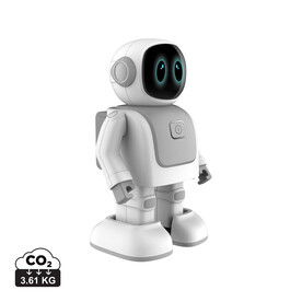 Robert der tanzende Roboter mit Lautsprecher weiß, grau bedrucken, Art.-Nr. P330.3503 Robert der tanzende Roboter mit Lautsprecher weiß, grau bedrucken, Art.-Nr. P330.3503