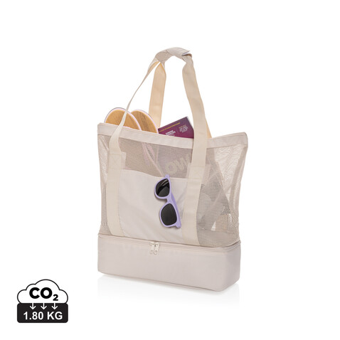 Iqlo Aware™ RPET 2-in-1 Kühltasche beige bedrucken, Art.-Nr. P422.4919