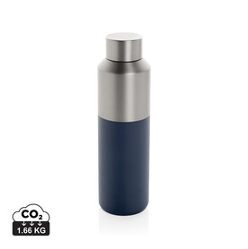 Fluid Flasche aus RCS-zertifiziert recyceltem Stahl, 600ml navy blau bedrucken, Art.-Nr. P437.0725