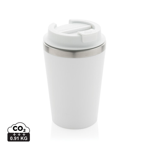 Java 350ml doppelwandiger Becher aus RCS recyceltem PP weiß bedrucken, Art.-Nr. P437.1403