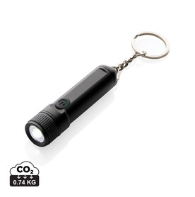 Gear X wiederaufladbare ultrahelle Key-Chain Taschenlampe schwarz bedrucken, Art.-Nr. P514.5001