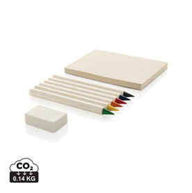 Micki GRS 6-tlg. Infinity-Buntstifteset mit Notizblock weiß bedrucken, Art.-Nr. P611.3603