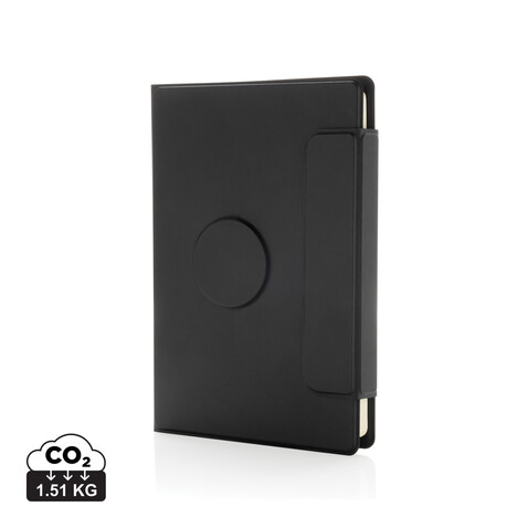 Stuart Magnet-Portfolio A5 aus RCS-zertifiziertem rPU schwarz bedrucken, Art.-Nr. P774.6301