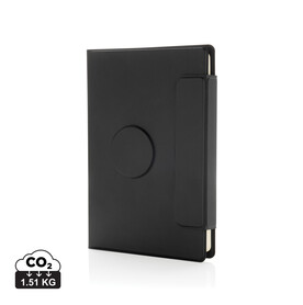 Stuart Magnet-Portfolio A5 aus RCS-zertifiziertem rPU schwarz bedrucken, Art.-Nr. P774.6301