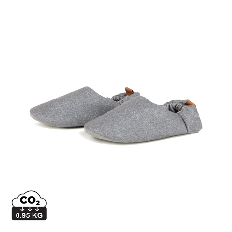 VINGA Moulton Hausschuhe aus RCS rPET (S/M) grau, granite grey bedrucken, Art.-Nr. V4990102SM