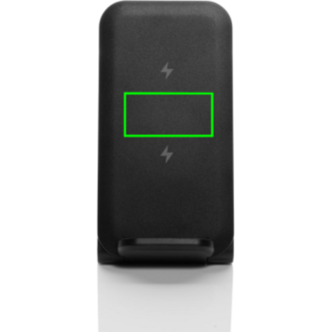 Powerpal 3-in-1 15W-Ladegerät aus RCS recyceltem Kunststoff schwarz bedrucken, Art.-Nr. P309.0601