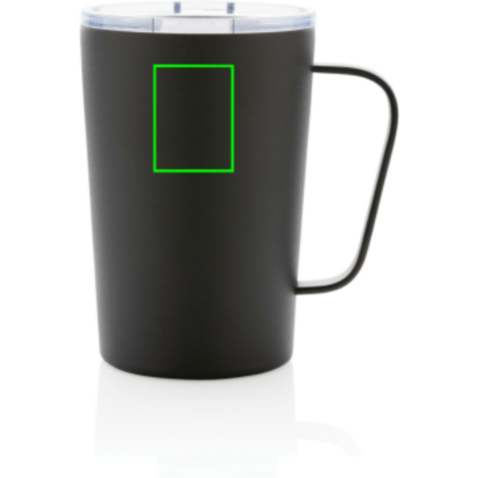 RCS recycelter Stainless Steel Isolierbecher mit Deckel schwarz bedrucken, Art.-Nr. P433.051