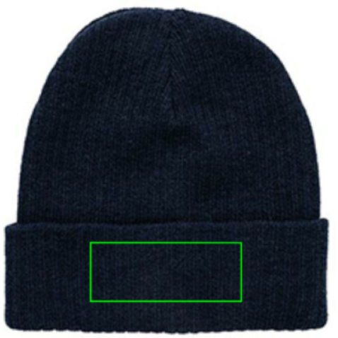 Pryor AWARE™ Polylana® Beanie mit Bündchen navy blau bedrucken, Art.-Nr. P453.4925