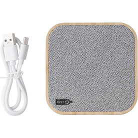Kabelloses LadegerÃ¤t Moses | Bambus | 15 W – Grau bedrucken, Art.-Nr. 003999999_1014854