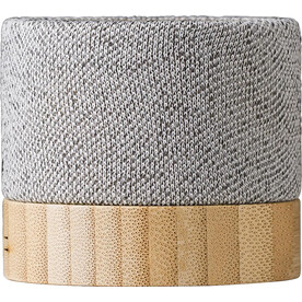 Drahtloser Bambus Lautsprecher Cory – Grau bedrucken, Art.-Nr. 003999999_1014855