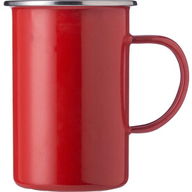 Emaille-Becher (450 ml) Ayden – Rot bedrucken, Art.-Nr. 008999999_1014857
