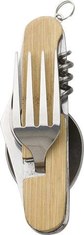 Bambus-Multifunktionsbesteck-Set Ainsley – Braun bedrucken, Art.-Nr. 011999999_1015128