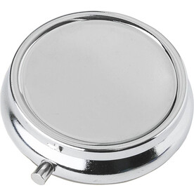Pillendose Zara | Metall | 3 Fächer | Spiegel – Silber bedrucken, Art.-Nr. 032999999_1015129