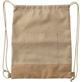 Turnbeutel Ansel | Recycelt | Korkboden | 6 l – Khaki bedrucken, Art.-Nr. 013999999_1015144