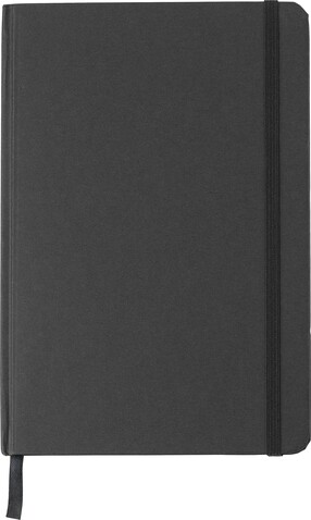 Notizbuch aus recyceltem Karton (A5) Evangeline – Schwarz bedrucken, Art.-Nr. 001999999_1015150