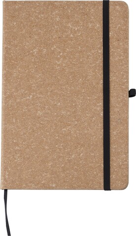 Notizbuch aus recyceltem Leder (A5) Gianna – Braun bedrucken, Art.-Nr. 011999999_1015151
