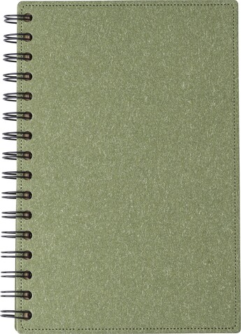 Hardcover-Notizbuch aus recyceltem Karton Caleb – Grün bedrucken, Art.-Nr. 004999999_1015153