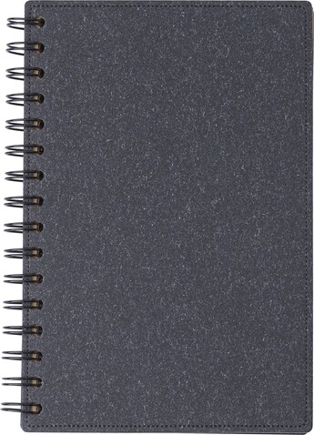 Hardcover-Notizbuch aus recyceltem Karton Caleb – Schwarz bedrucken, Art.-Nr. 001999999_1015153