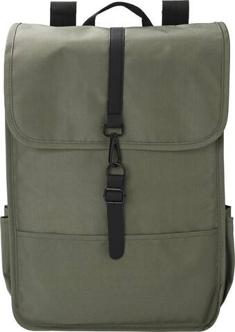 rPET Polyester (300D) Rucksack mit Lasche Lyric – Grün bedrucken, Art.-Nr. 004999999_1015154